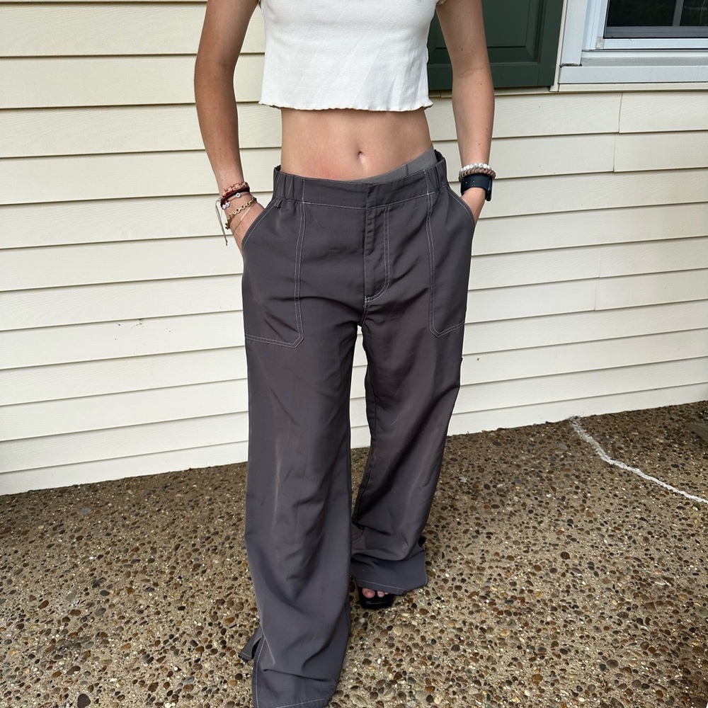 Gray Wide-Leg Pants